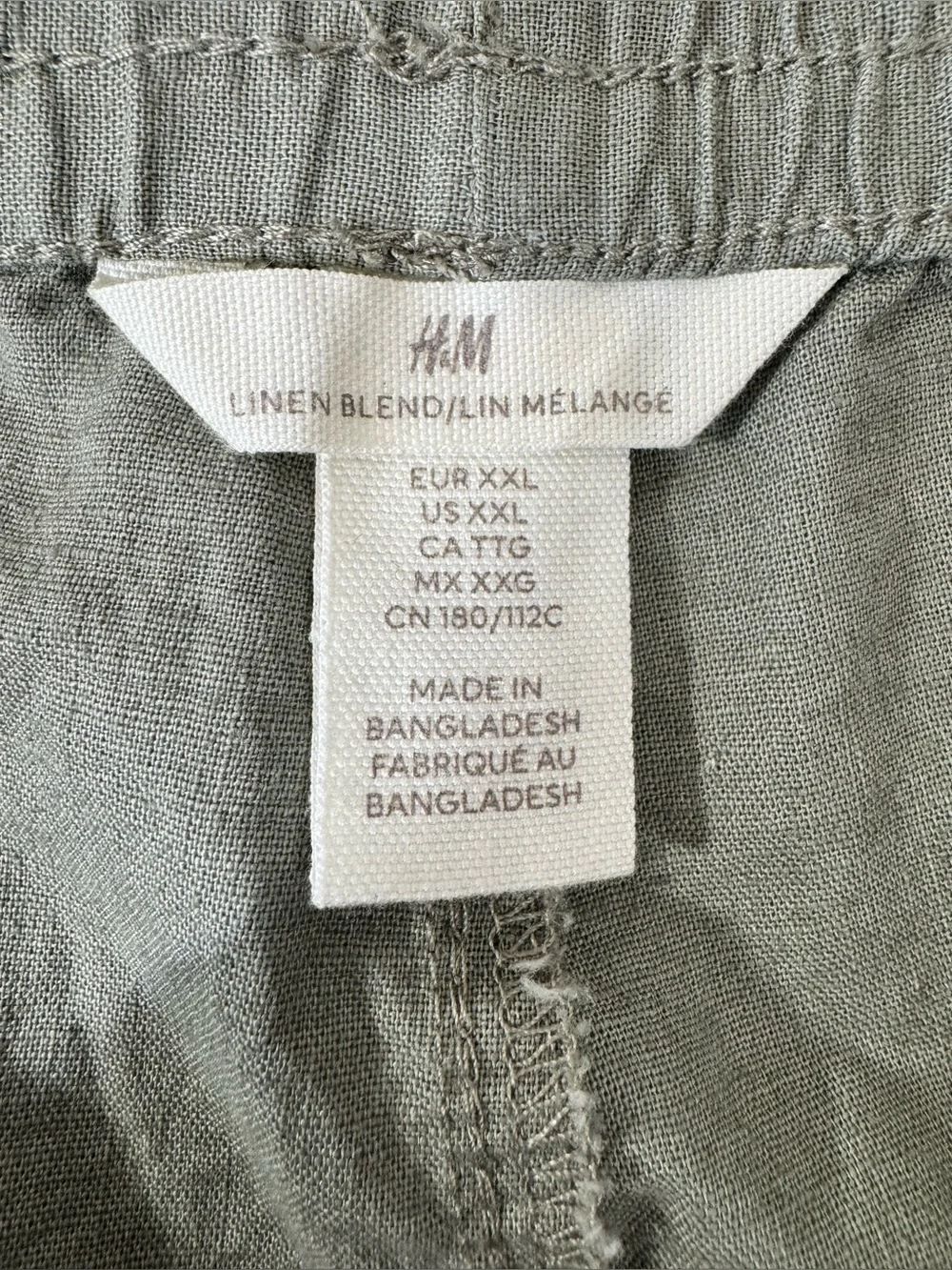 H&M Linen Blend Drawstring Pull On Jogger Pants Sage Green | Women’s XXL